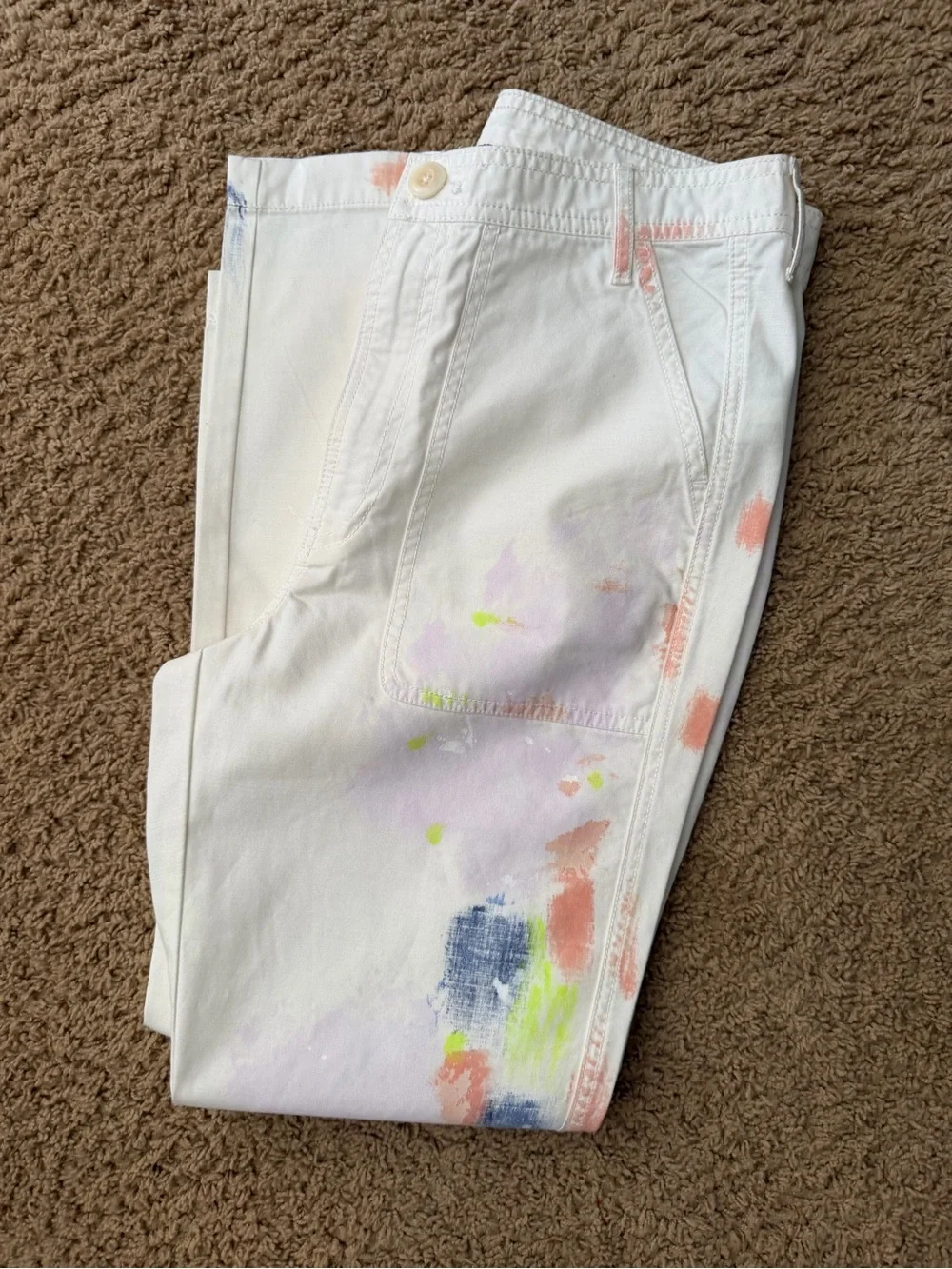 J. Crew LIMITED EDITION Painted Tapered Cargo Pant for Women 100% Cotton
